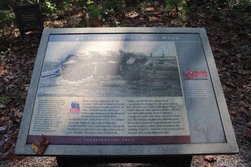 The Confederates Fall Back Marker. Click for full size. The Confederates Fall Back Marker image. Click for full size.
