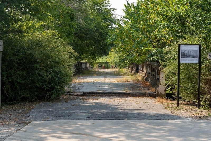 The Iron Bridge at Eagle Ford Crossing and Marker. Click for full size. The Iron Bridge at Eagle Ford Crossing and Marker image. Click for full size.