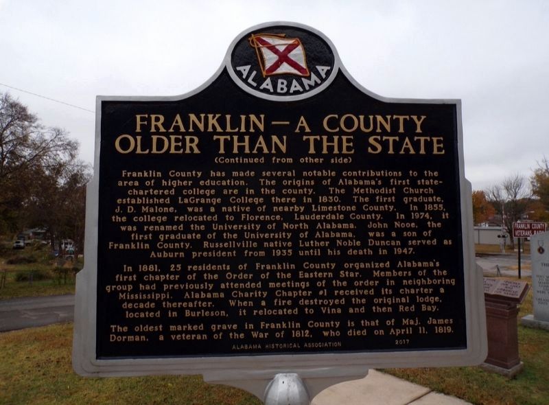 Franklin -- A County Older than the State Marker - Reverse Side. Click for full size. Franklin -- A County Older than the State Marker - Reverse Side image. Click for full size.