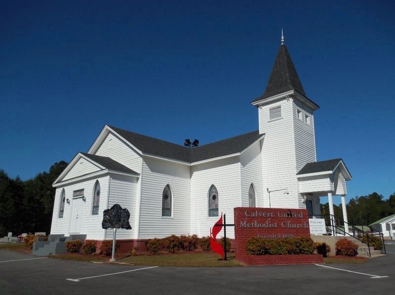 Calvert United Methodist Church & Cemetery Marker image. Click for full size.
