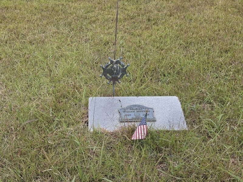 Grave of Revolutionary War Soldier William Brewster, referenced in the marker image. Click for full size.