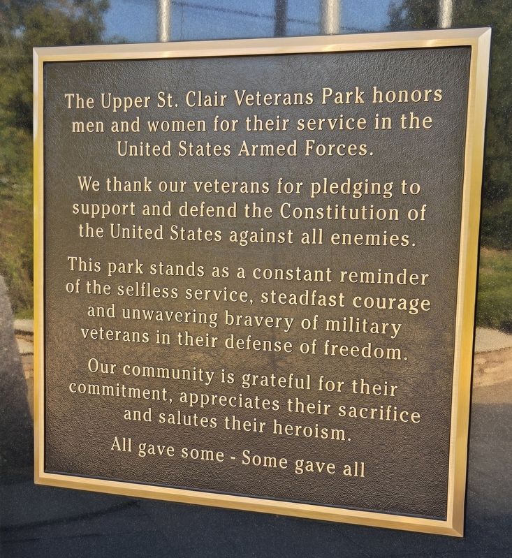 Upper St. Clair Veterans Park Marker image. Click for full size.