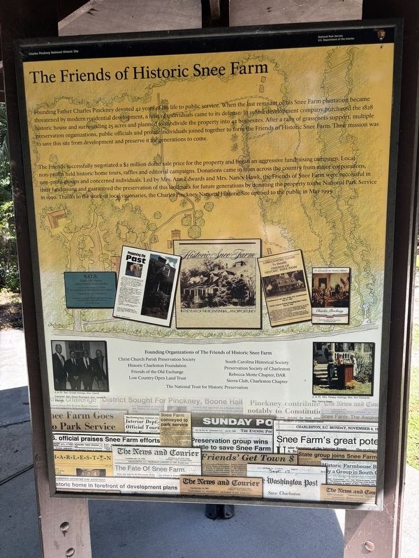 The Friends of Historic Snee Farm Marker image. Click for full size.