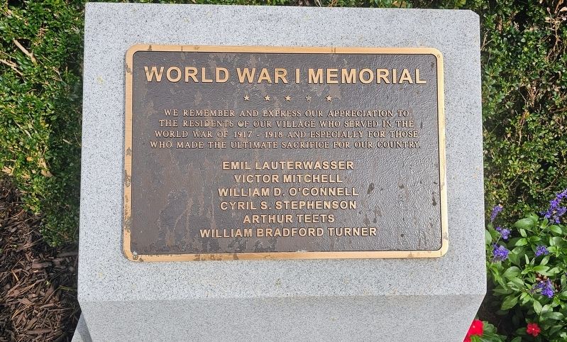 World War I Memorial Marker image. Click for full size.
