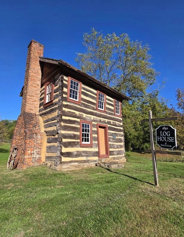Fulton Log House and Marker image. Click for full size.