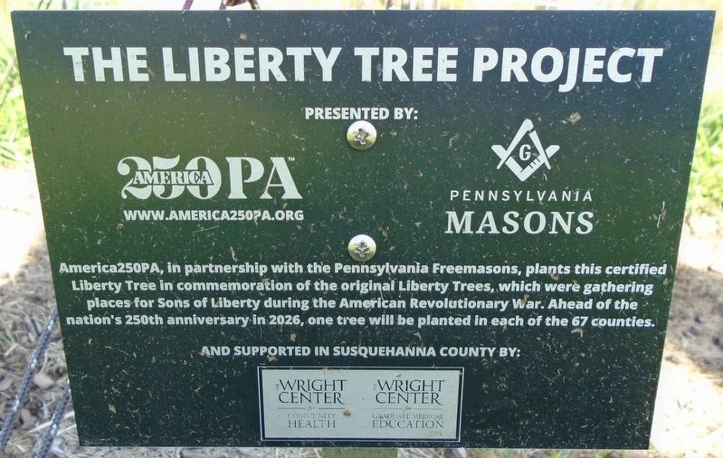 Susquehanna County Liberty Tree Marker image. Click for full size.