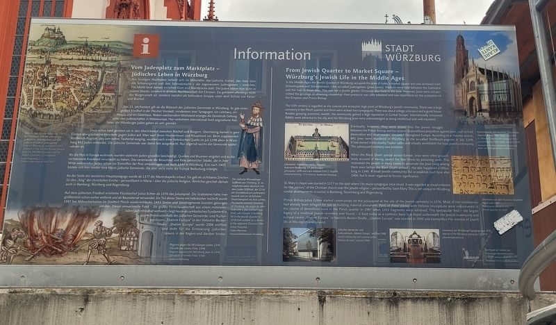 Vom Judenplatz zum Marktplatz / From Jewish Quarter to Market Square Marker image. Click for full size.