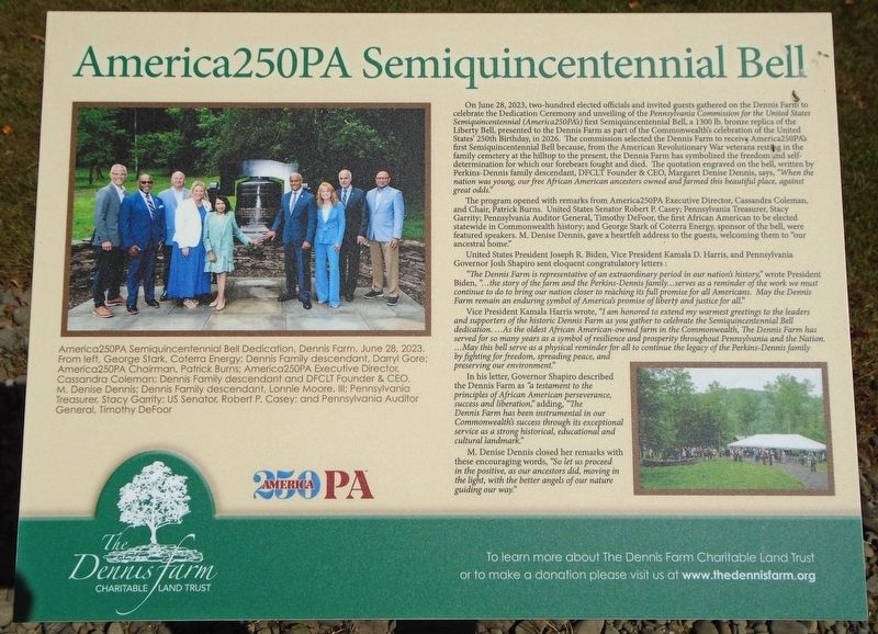 America250PA Semiquincentennial Bell Marker image. Click for full size.