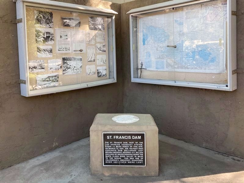 St. Francis Dam Marker. Click for full size. St. Francis Dam Marker image. Click for full size.