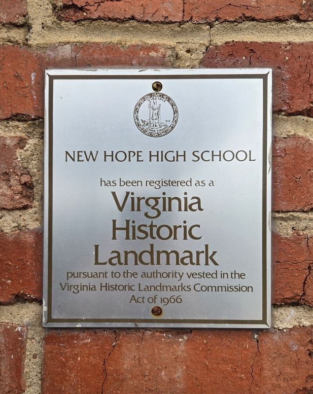 New Hope High School Marker. Click for full size. New Hope High School Marker image. Click for full size.