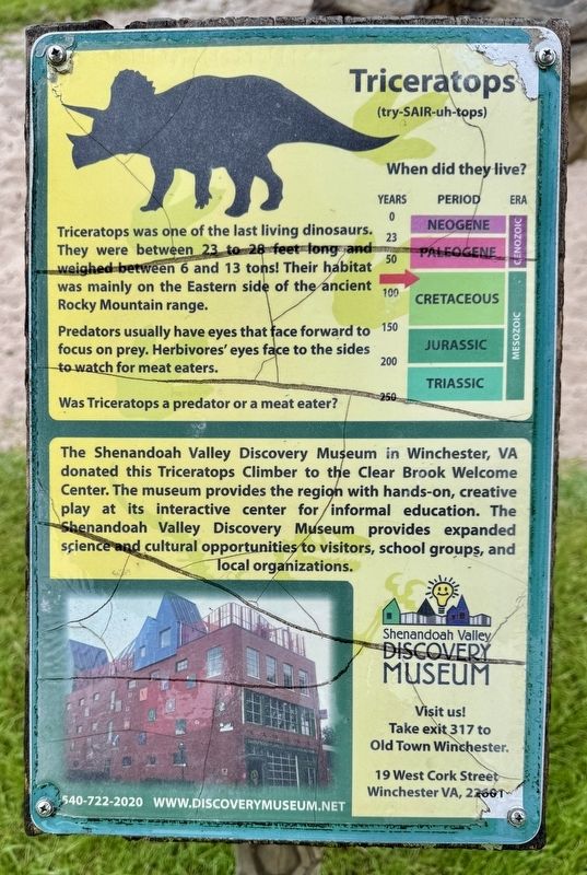 Triceratops Marker. Click for full size. Triceratops Marker image. Click for full size.