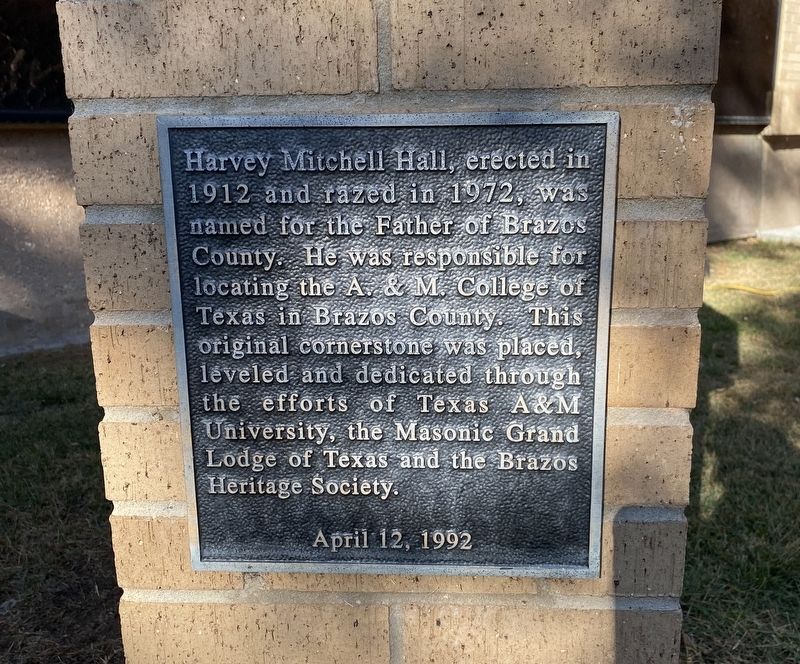 Harvey Mitchell Hall Marker. Click for full size. Harvey Mitchell Hall Marker image. Click for full size.