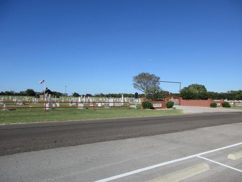 Elm Grove Cemetery and marker. Click for full size. Elm Grove Cemetery and marker image. Click for full size.