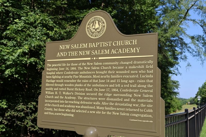 New Salem Baptist Church and the New Salem Academy Marker. Click for full size. New Salem Baptist Church and the New Salem Academy Marker image. Click for full size.