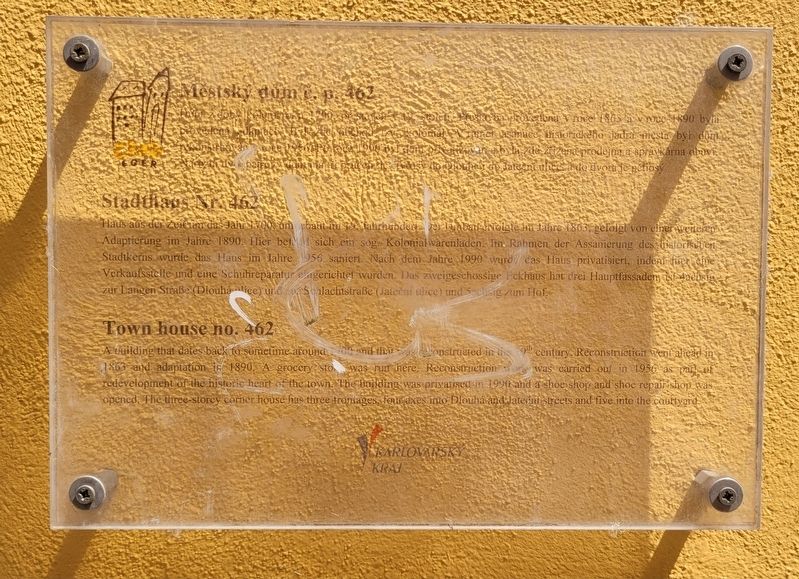 Městsk� dům č. p. 462 / Town house no. 462 Marker image. Click for full size.