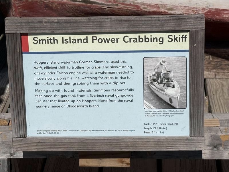 Smith Island Power Crabbing Skiff Marker image. Click for full size.