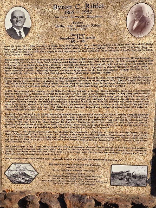 Byron C. Riblet Marker. Click for full size. Byron C. Riblet Marker image. Click for full size.