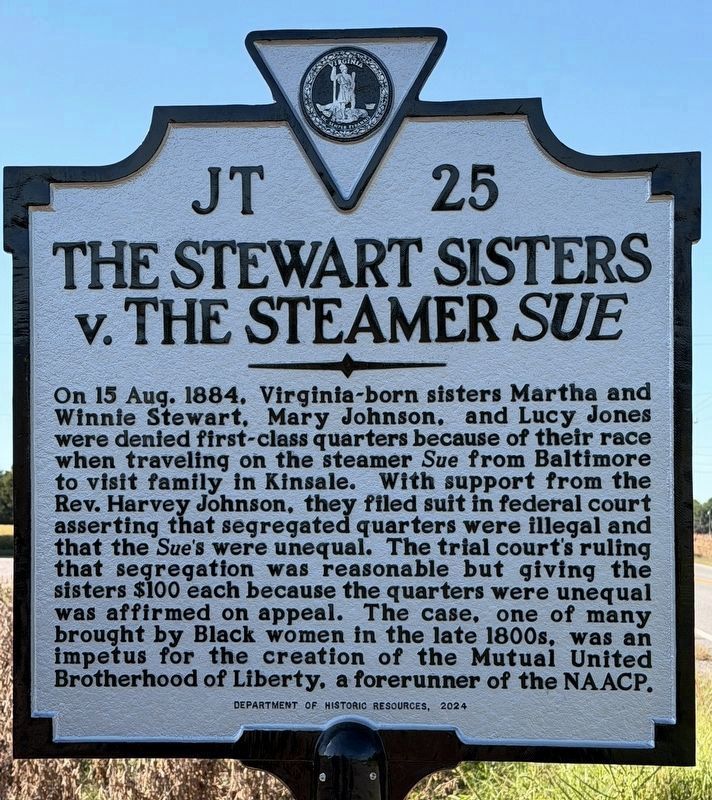 The Stewart Sisters v. The Steamer Sue Marker image. Click for full size.