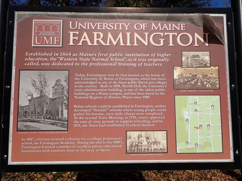 University of Maine at Farmington Marker. Click for full size. University of Maine at Farmington Marker image. Click for full size.