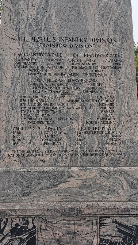 Rainbow Division Monument (Facing East) image. Click for full size.