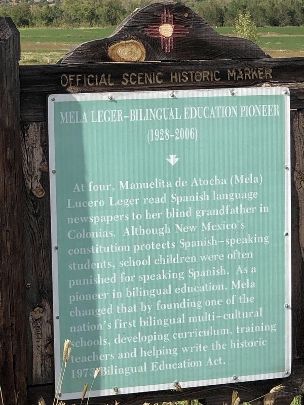 Mela Leger-Bilingual Education Pioneer Marker image. Click for full size.