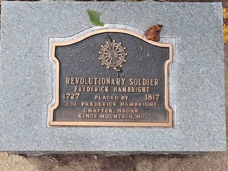Colonel Frederick Hambright NSDAR plaque image. Click for full size.