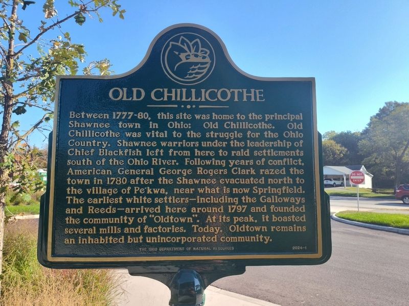 Old Chillicothe side of marker image. Click for full size.