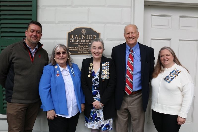 Rainier Chapter House National Register Marker dedication photo image. Click for full size.