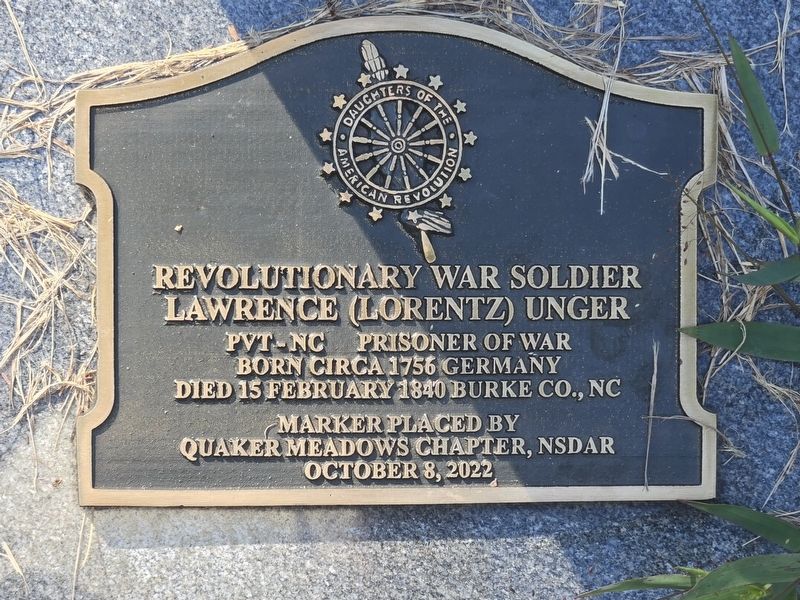 Lawrence (Lorentz) Unger Marker image. Click for full size.