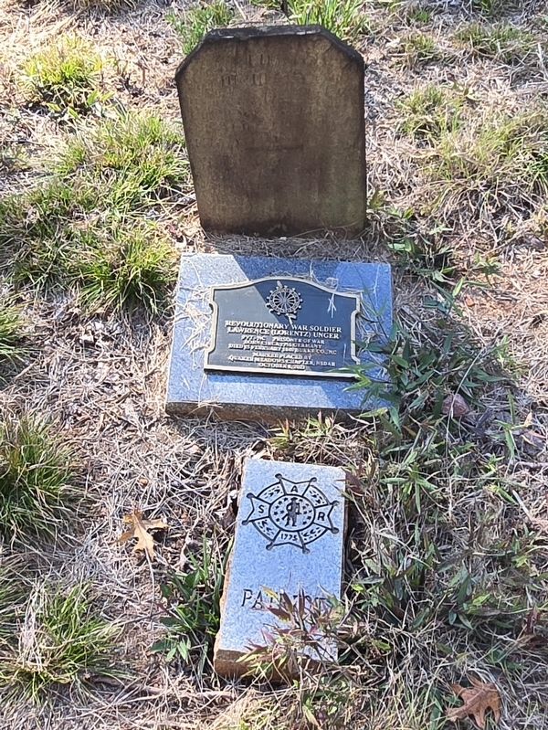 Full view of Lawrence (Lorentz) Unger Marker and gravesite image. Click for full size.