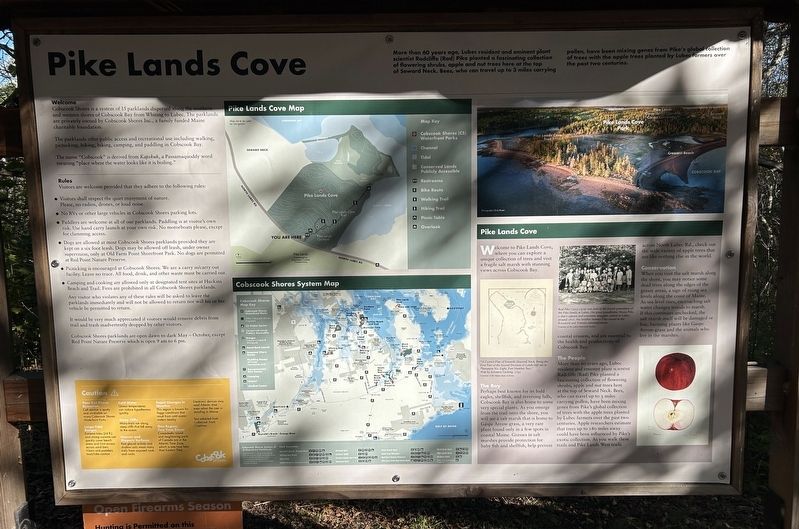 Pike Lands Cove Marker. Click for full size. Pike Lands Cove Marker image. Click for full size.