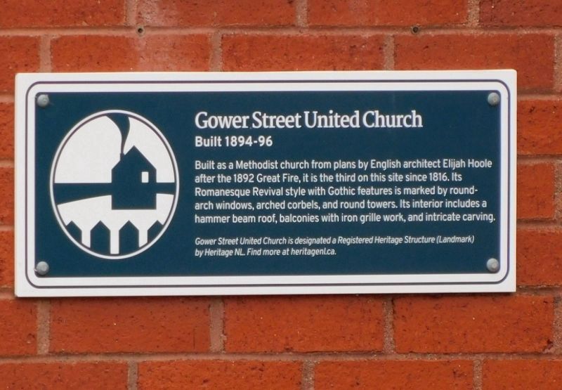 Gower Street United Church Marker image. Click for full size.