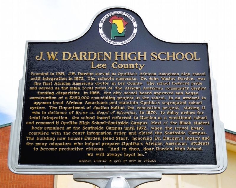 J.W. Darden High School Marker image. Click for full size.