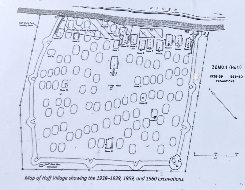 Archaeological Excavations of Houses Marker (detail) image. Click for full size.