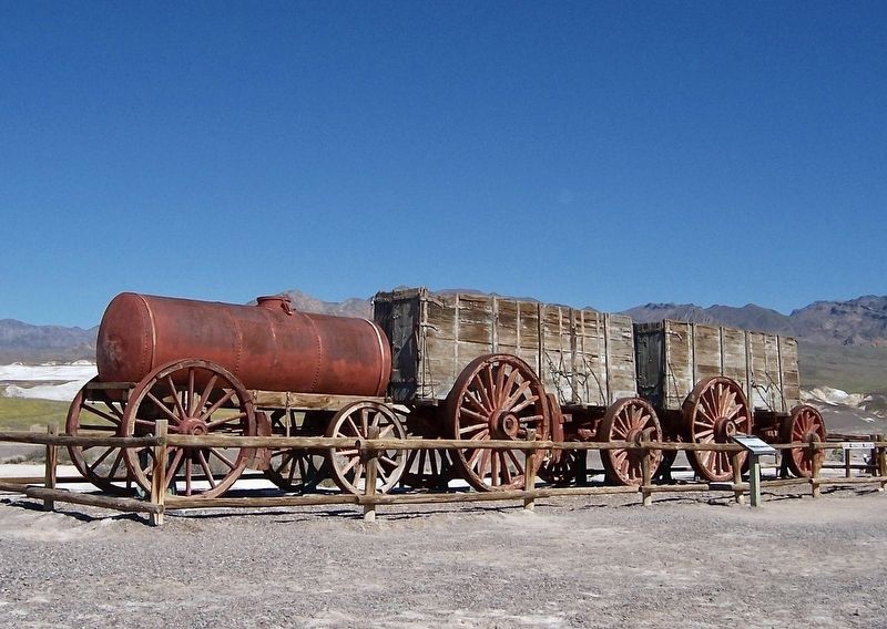 Twenty-Mule Team Wagons at Harmony Borax Works image. Click for full size.