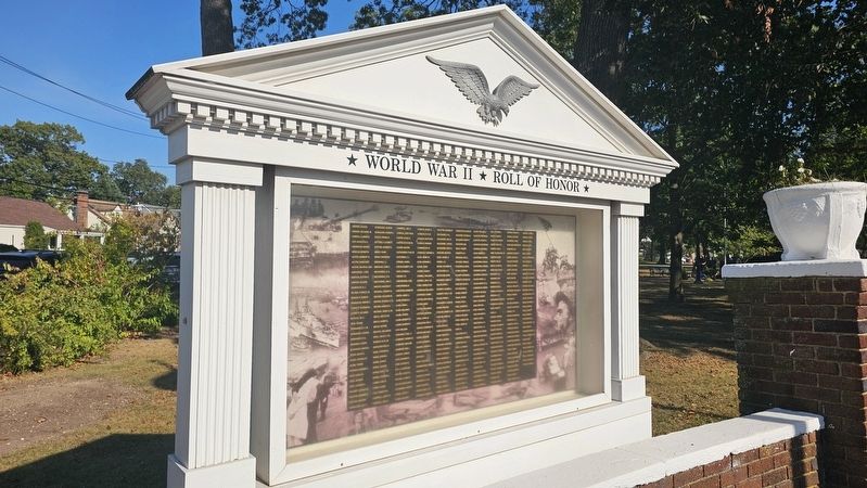 World War II Roll of Honor Marker, Side One. Click for full size. World War II Roll of Honor Marker, Side One image. Click for full size.