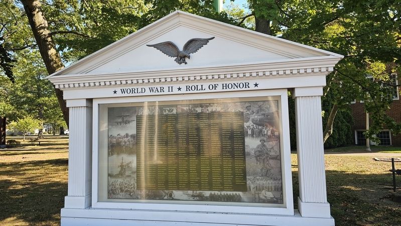 World War II Roll of Honor Marker, Side Two. Click for full size. World War II Roll of Honor Marker, Side Two image. Click for full size.