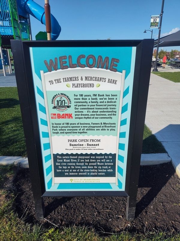 Welcome To The Farmers & Merchants Bank Playground Marker image. Click for full size.