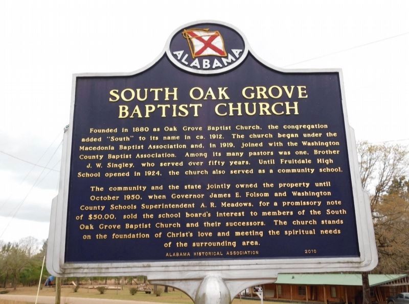 South Oak Grove Baptist Church Marker image. Click for full size.
