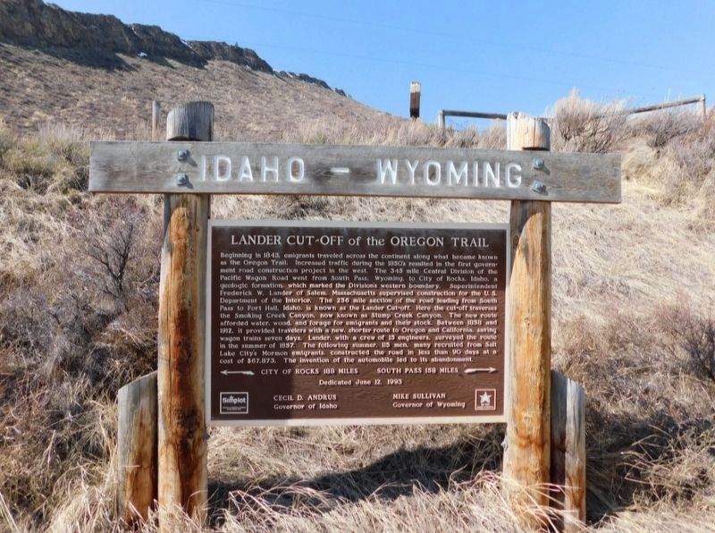 Lander Cut-Off of the Oregon Trail Marker image. Click for full size.