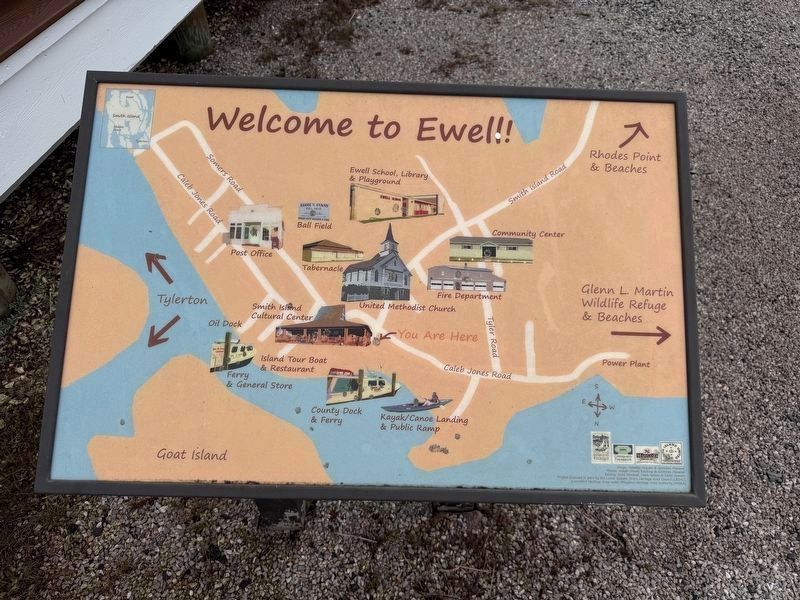 Nearby map for the Ewell community on Smith Island image. Click for full size.