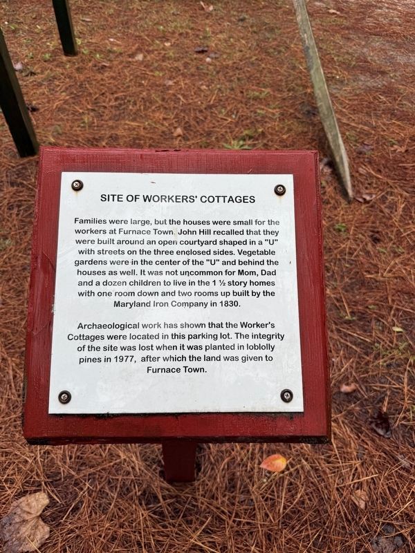 Site of Workers' Cottages Marker image. Click for full size.