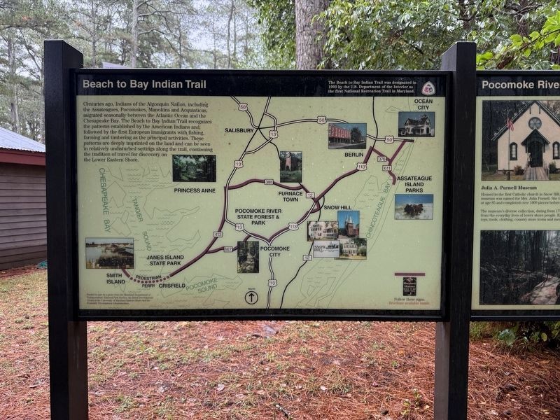 Beach to Bay Indian Trail Marker image. Click for full size.
