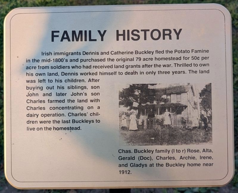 Family History Marker. Click for full size. Family History Marker image. Click for full size.