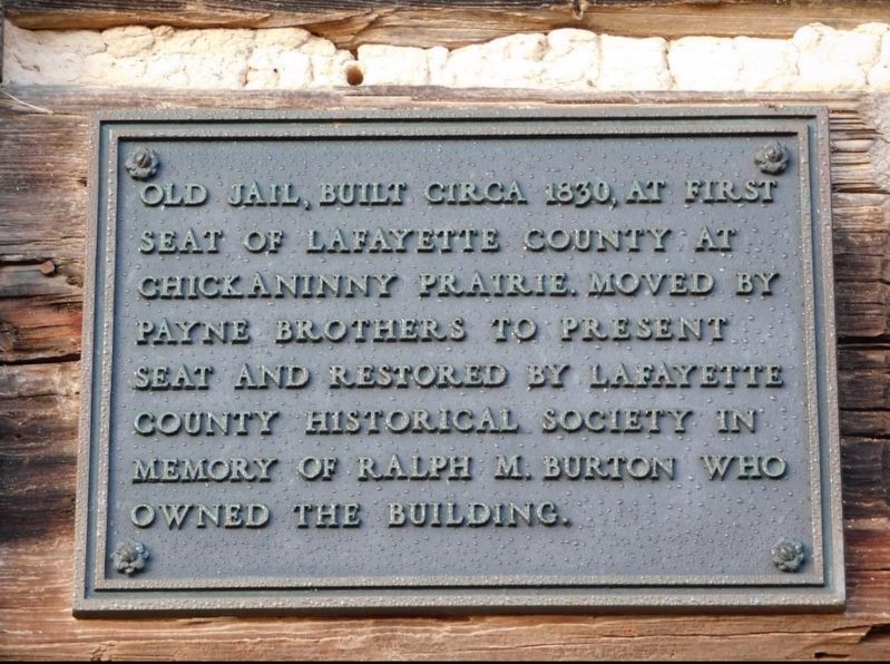 Old Lafayette County Jail Marker. Click for full size. Old Lafayette County Jail Marker image. Click for full size.