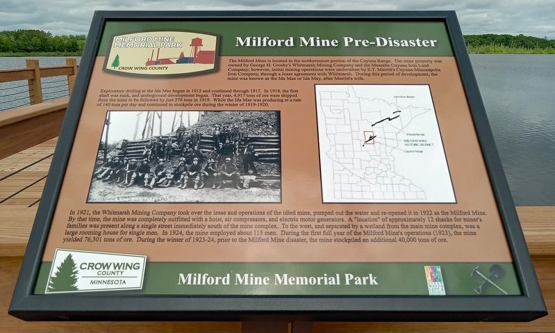 Milford Mine Pre-Disaster Marker. Click for full size. Milford Mine Pre-Disaster Marker image. Click for full size.