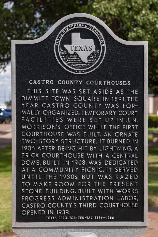 Castro County Courthouses Marker image. Click for full size.