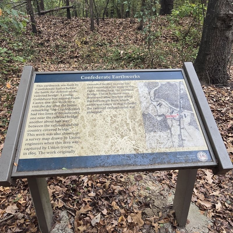 Confederate Earthworks Marker. Click for full size. Confederate Earthworks Marker image. Click for full size.