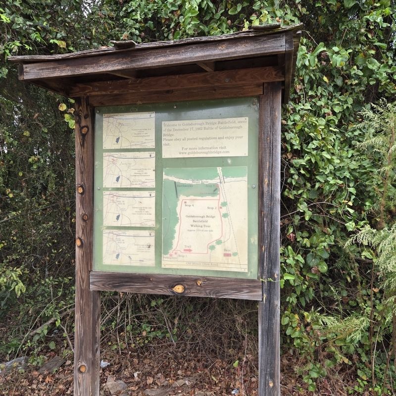 Sign in parking area where walking trail starts. Click for full size. Sign in parking area where walking trail starts image. Click for full size.