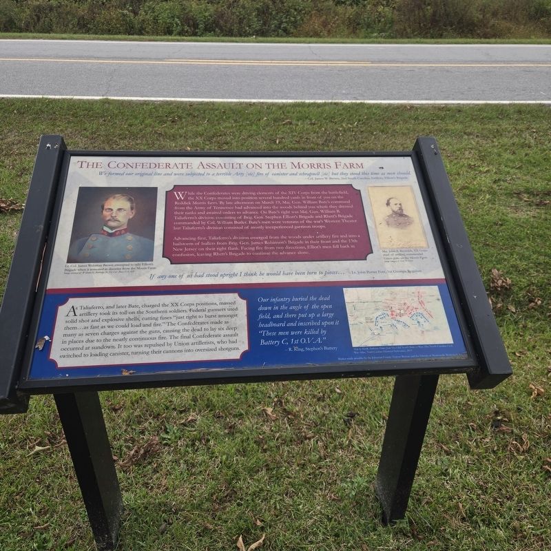 The Confederate Assault on the Morris Farm Marker. Click for full size. The Confederate Assault on the Morris Farm Marker image. Click for full size.